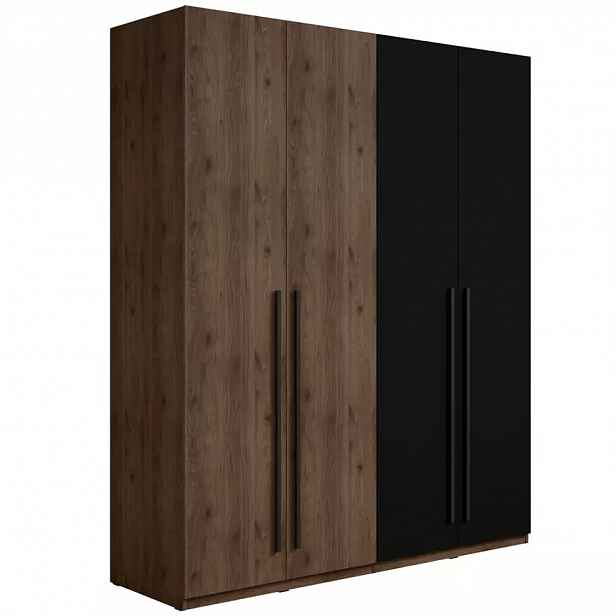 Šatní skříň Wenecja 20 ořech elegant/černá onyx