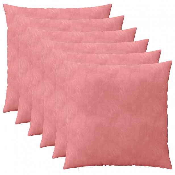 vidaXL Povlak na polštář 6 pcs HEERLEN Růžová 65 x 65 cm Samet