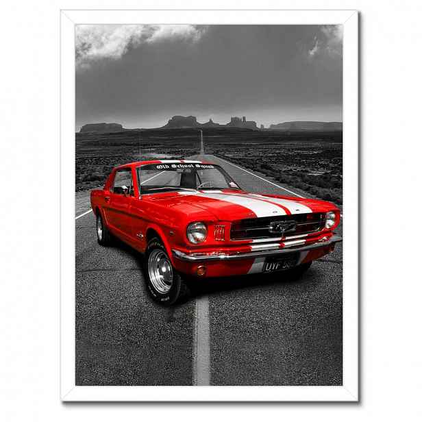 Plakáty v rámu 30x40 Červený Ford Mustang Usa