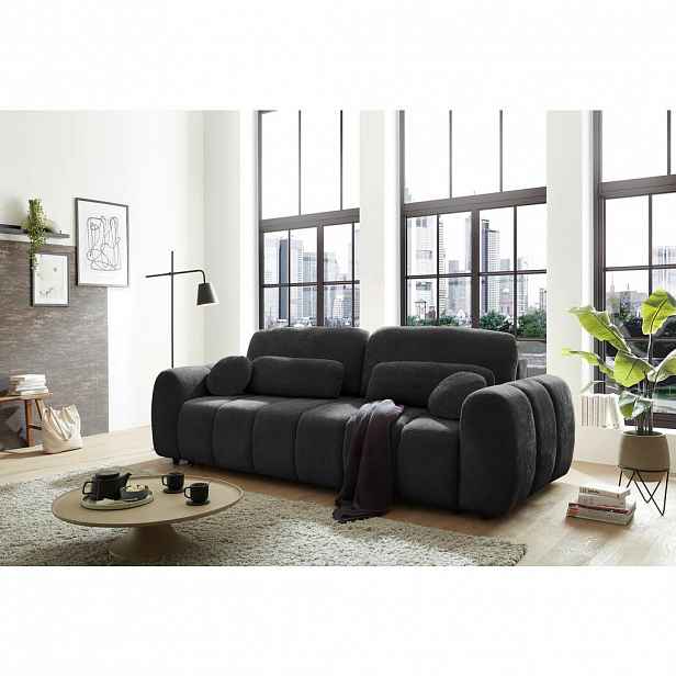 MID.YOU ROZKLÁDACÍ POHOVKA, textil, černá