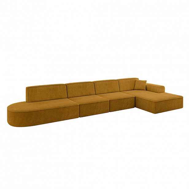 ALTDECOR ROHOVÁ SEDAČKA, otoman vpravo IREA-L3-v3 – 412 × 165 × 77 cm, hořčicově žlutá