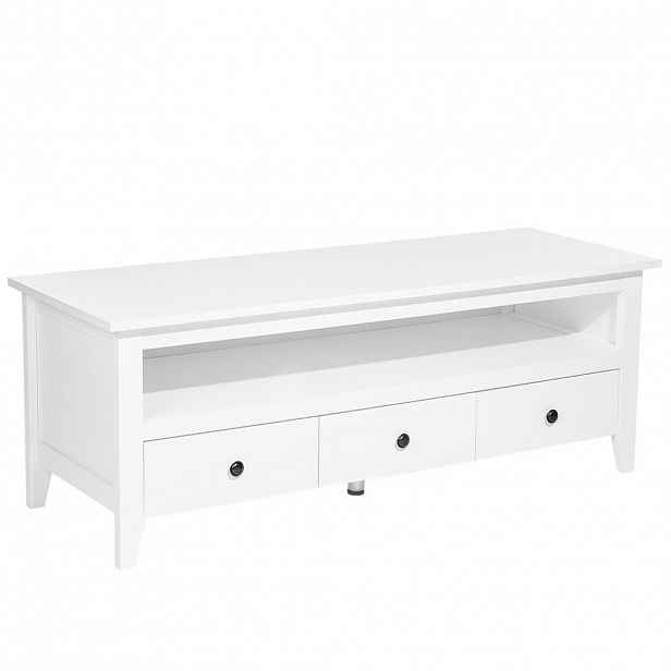 Beliani TV STOLEK Bílý BERKELEY 50/137/50 cm