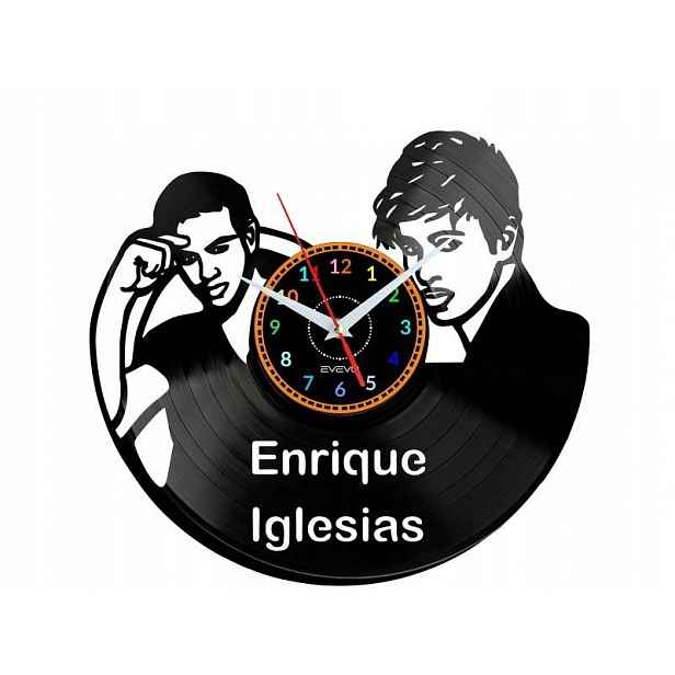 Enrique Iglesias Dekorativní Nástěnné Hodiny Moderní Vinylová Deska Vinyl