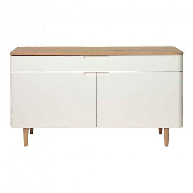 Nízká komoda ze dřeva bílého dubu Unique Furniture Amalfi