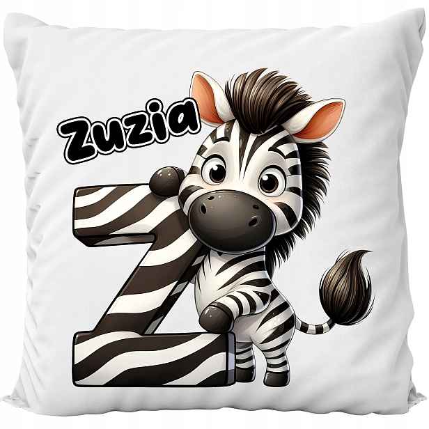 Polštář Bílá Sladká Zvířátka Zebra Dárek Jméno
