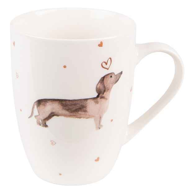 Porcelánový hrnek s jezevčíkem Dachshund Love - 12*8*10 cm / 300 ml Clayre & Eef