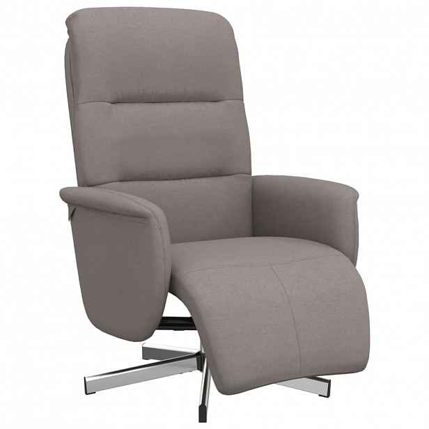 vidaXL Polohovací křeslo s podnožkou taupe textil