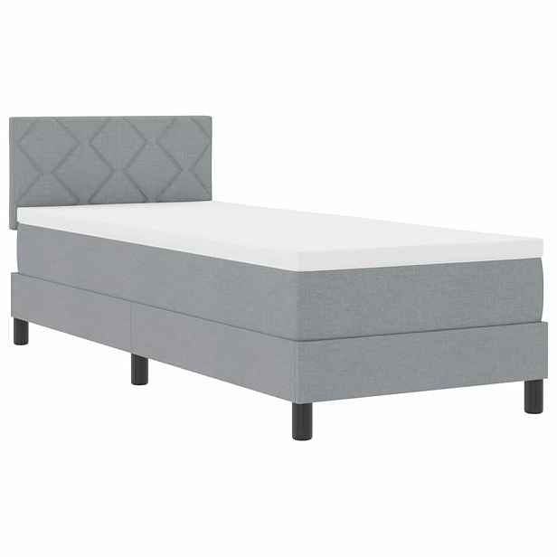vidaXL Postel s boxspringem s polštářem Světle šedá 80 x 200 cm textil