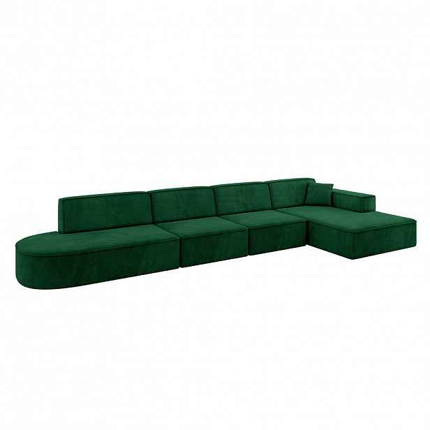 ALTDECOR ROHOVÁ SEDACÍ SOUPRAVA s otomanem vpravo IREA-L3-v4 – 413 × 171 × 79 cm, zelená