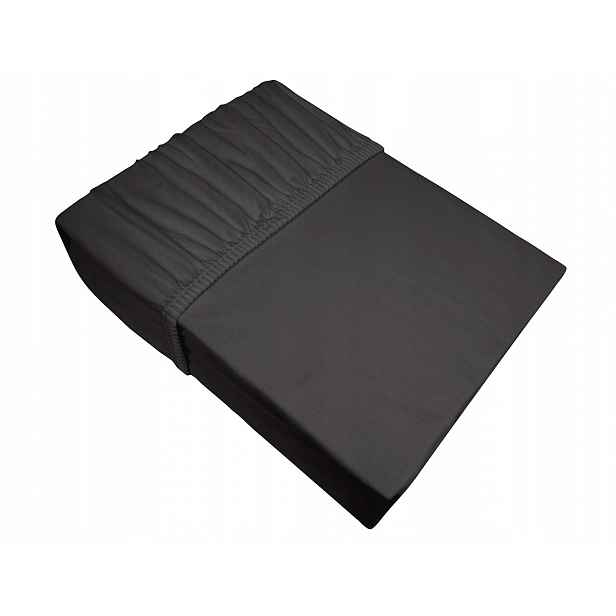 Prostěradlo jersey s gumou 180x200 tmavě popelavé, husté bavlna 100% Greno