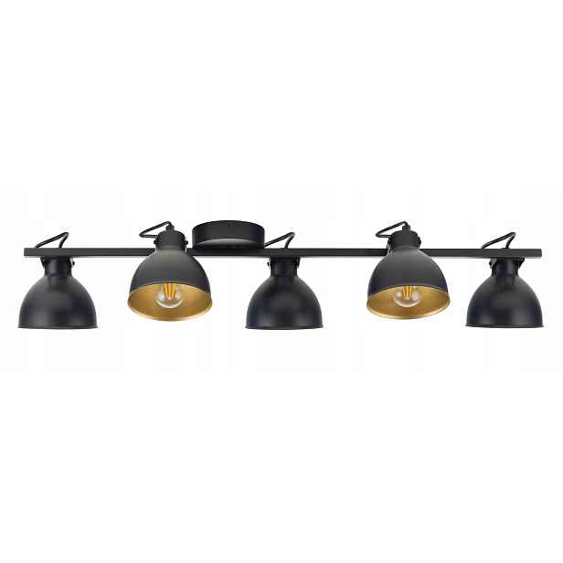 Stropní svítidlo loft černo-zlaté, nastavitelné, 5xE27 Sigma Lighting