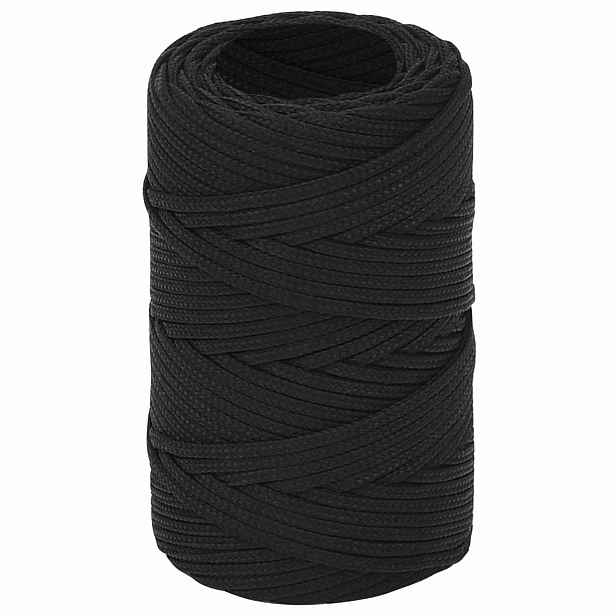 vidaXL Víceúčelové užitkové lano 2 mm 25 m Černá PP 27 kg Max. nosnost