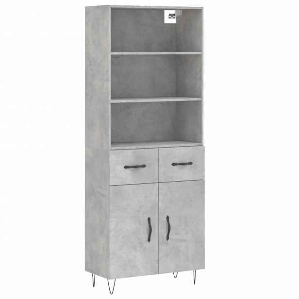 vidaXL Skříň highboard betonově šedá 69,5x34x180 cm kompozitní dřevo
