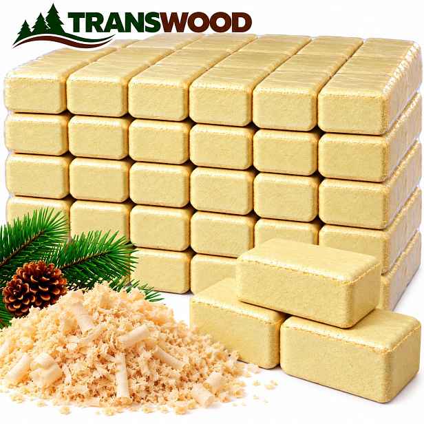 Briketa z borovicových pilin s jehličnatým opálem 33 kostek 28 kg Transwood