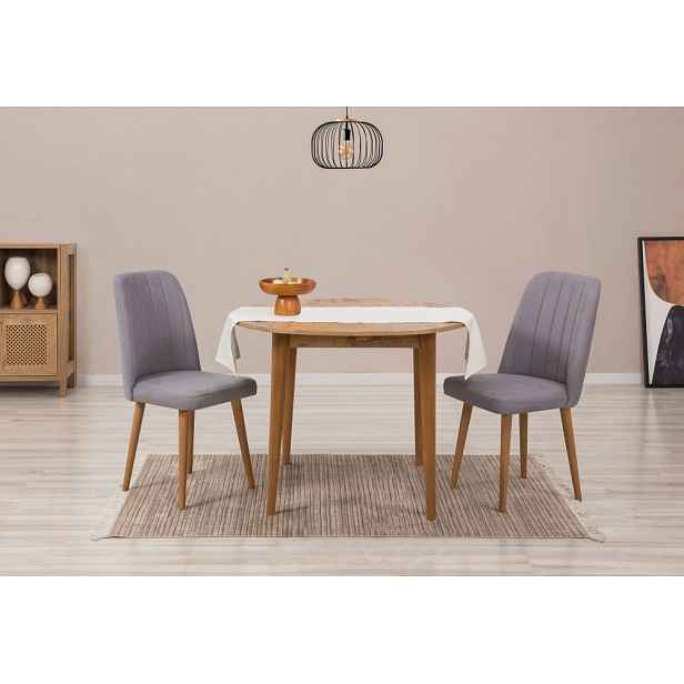 Jídelní set s rozkládacím stolem a židlemi (3 kusy) Vina 0701 - Atlantic Pine, Grey