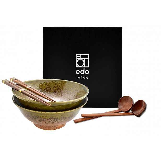 Sada 2 misek s lžícemi a paličkami Ramen Chikyu 21 cm 1100 ml Box