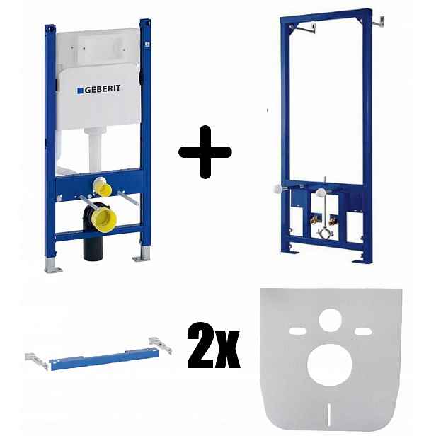 Set Wc stojan Geberit Delta UP100 držáky bidetový rošt rohože