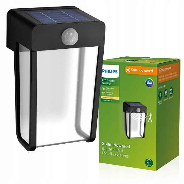 Zahradní nástěnné Led svítidlo Solární Senzor Pohybu IP44 Philips