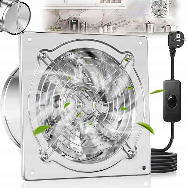 Výkonný Odsávací Ventilátor 150 MM 525 M³/h Do Kuchyně Koupelny V Garáži