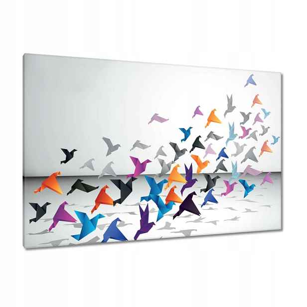 Obrazy 120x80 Origami Ptáci v letu