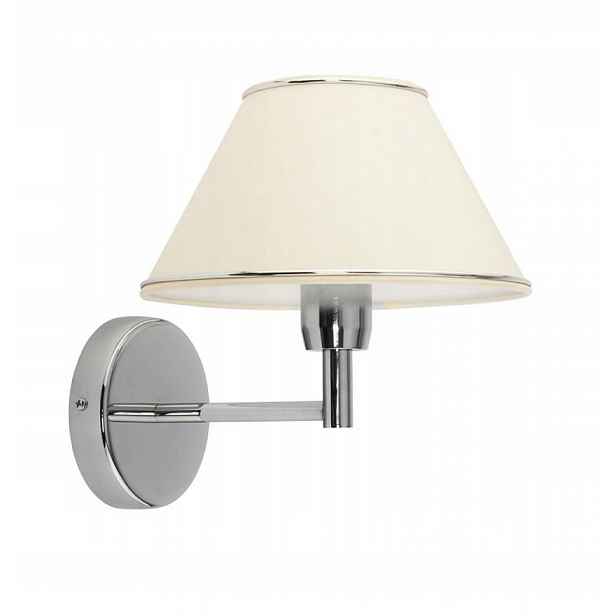 Nástěnné svítidlo Begamo Stříbrné Ecru Abažur 1xE27 Nástěnná lampa do obývacího pokoje Dům