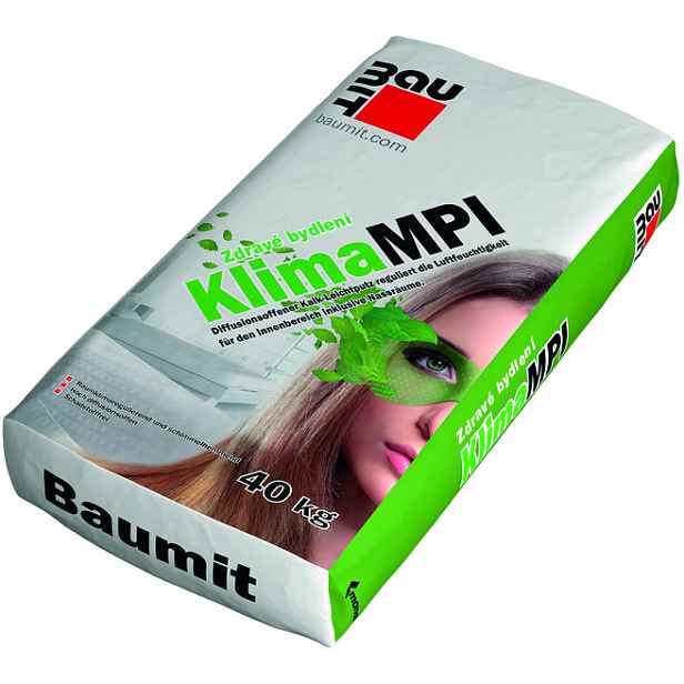 Omítka jednovrstvá Baumit KlimaMPI pro regulaci vlhkosti 0,6 mm 40 kg