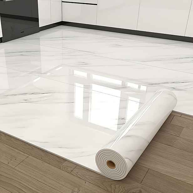 TEMU 1 role extra silných mramorových samolepek na podlahu a stěnu - 3,0 m x 59,99 cm odlepovací a nalepovací odstranitelné vinylové dlaždice do