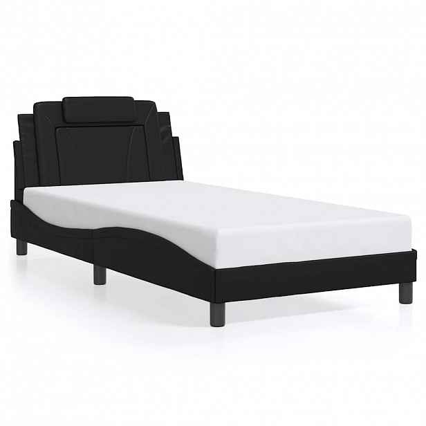 vidaXL Rám postele Viana bez matrace černý 100x200 cm umělá kůže