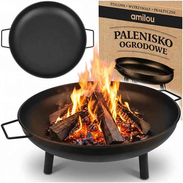 Zahradní Ohniště 58 CM, Velká Ocelová Mísa Pro Ohniště, Gril, Kotlík