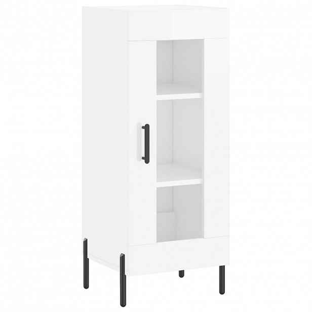 vidaXL Příborník bílý s vysokým leskem 34,5x34x90 cm kompozitní dřevo