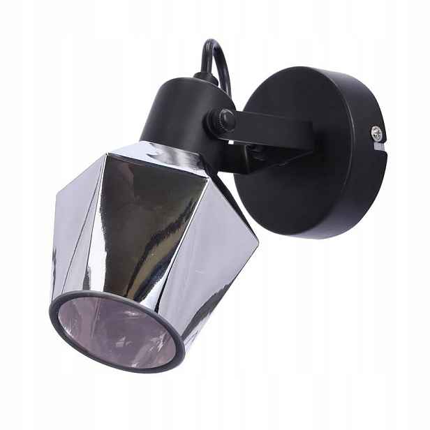 Černé nástěnné svítidlo kouřové stínidlo E14 Randi Candellux