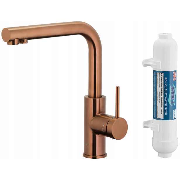 Kfa Kuchyňská Baterie Duero Pure Basic Filtr Hydro+, Kartáčovaná Růžová Zlatá