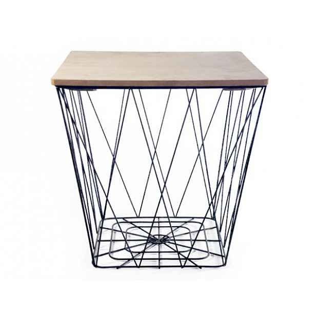 Příruční stolek AZURO, přírodní/černá
