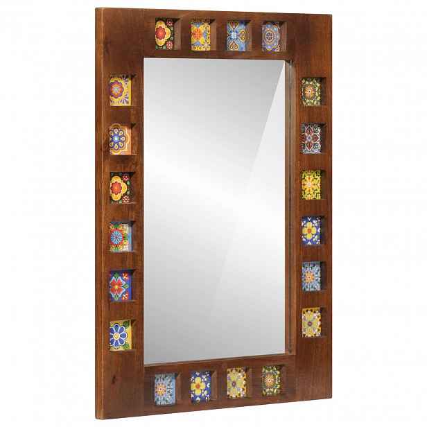 vidaXL Koupelnové zrcadlo s úložištěm Vlašský ořech 50 x 70 x 2,5 cm