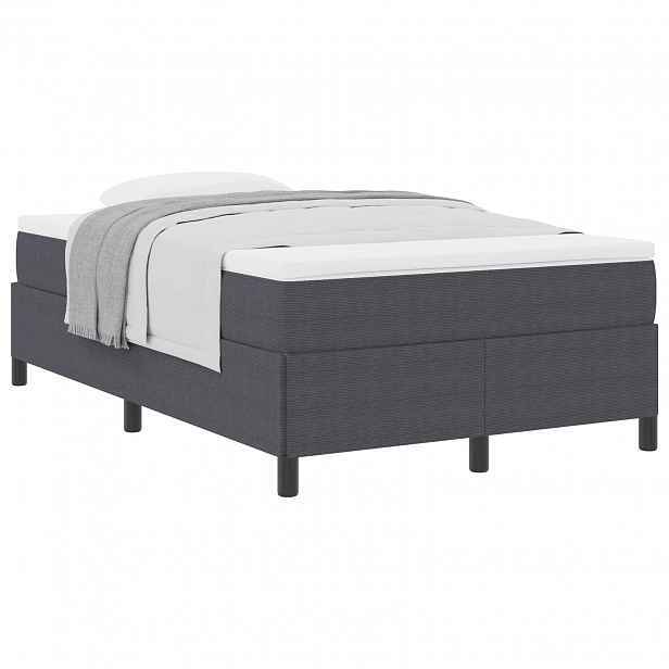 vidaXL Postel s boxspringem Tmavě šedá 120 x 190 cm Žebrovaná látka