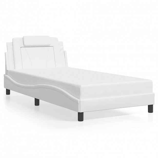 vidaXL Rám postele Viana bez matrace bílý 100x200 cm umělá kůže