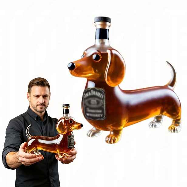 Lahve na whisky, lahve na alkohol ve tvaru jezevčíka, 300 ml
