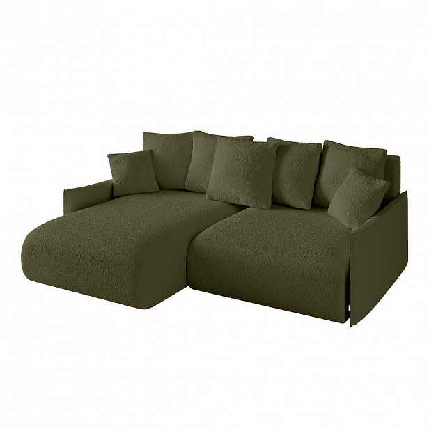 ALTDECOR ROHOVÁ SEDACÍ SOUPRAVA s otomanem vlevo ONESK-L -v1 216x177x72 zelená buklé