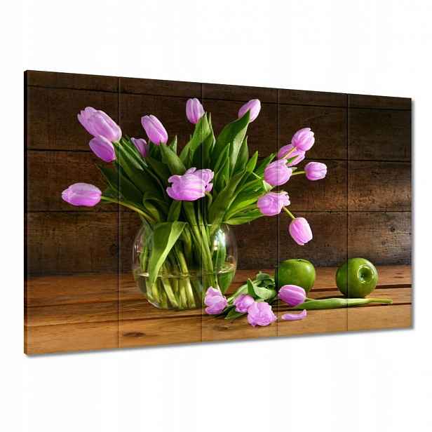 Obrazy 100x70 Fialové tulipány