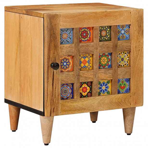 vidaXL Noční skříňka Přírodní 40 x 33,5 x 46 cm Masivní mangové dřevo