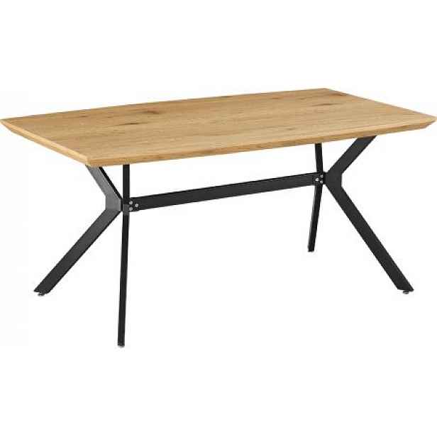 Jídelní stůl Hallan, dub / černá - 160 cm
