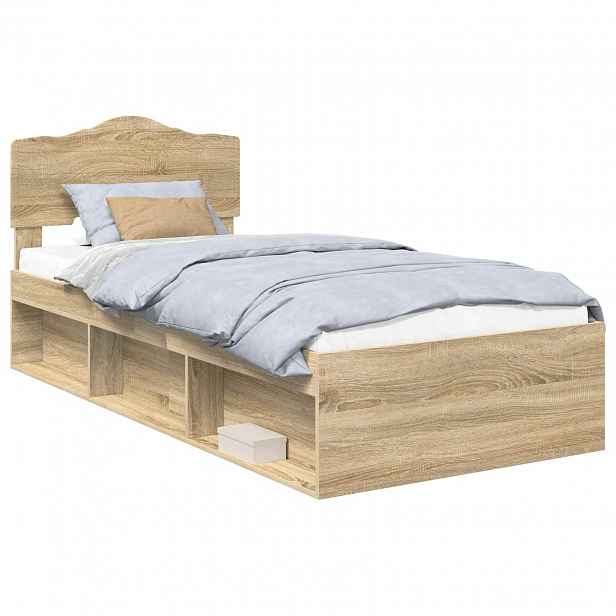 vidaXL Rám postele s čelo Sonoma 90 x 190 cm Masivní borové dřevo