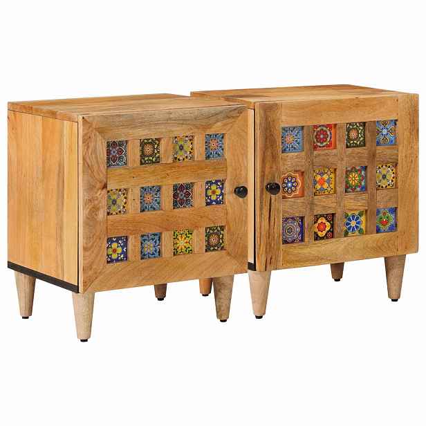 vidaXL Noční skříňka 2 ks Přírodní 40 x 33 x 46 cm