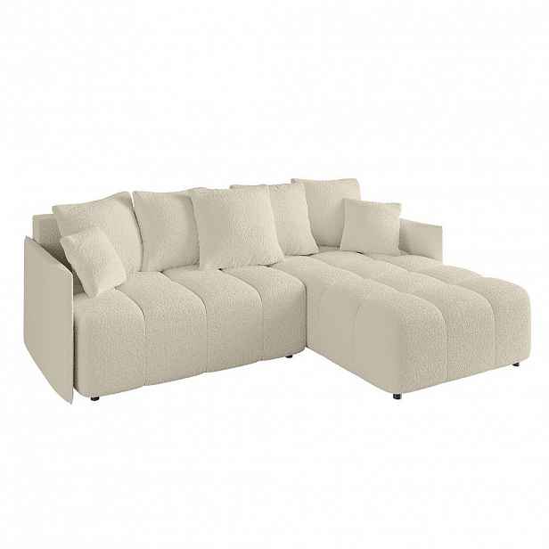 ALTDECOR ROHOVÁ SEDAČKA s otomanem vpravo LONLI-L 251x189x68 krémová buklé