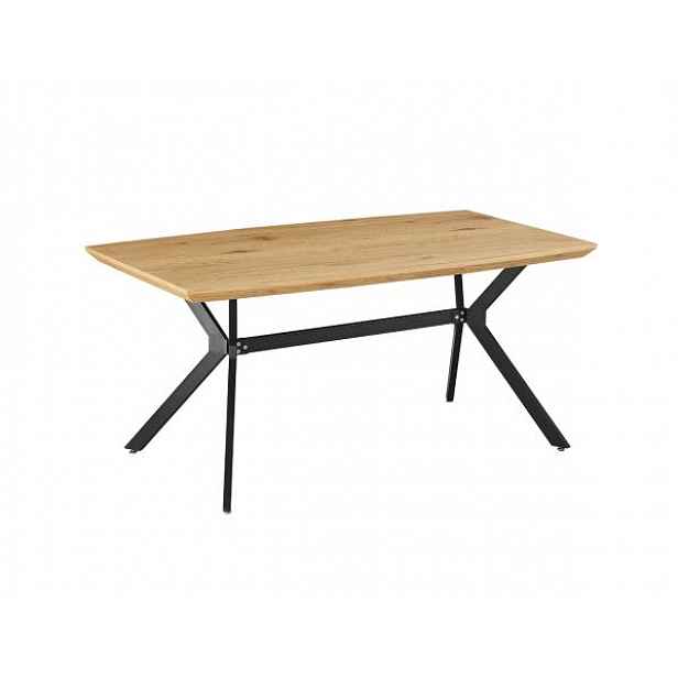 Jídelní stůl Hallan, dub / černá - 160 cm