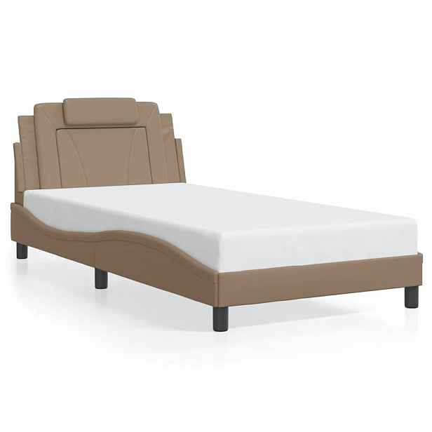 vidaXL Rám postele Viana bez matrace cappuccino 100x200 cm umělá kůže