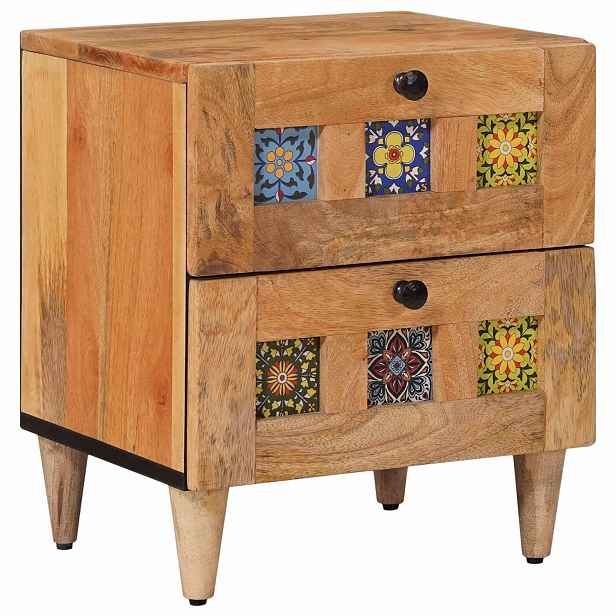 vidaXL Noční skříňka Přírodní 40 x 33 x 46 cm Masivní mangové dřevo