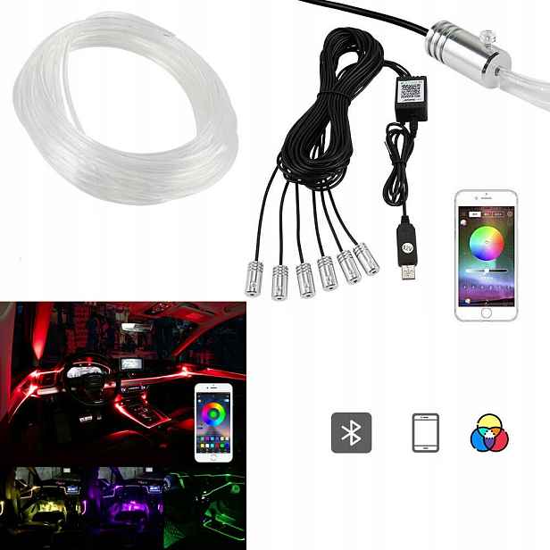 8M sada osvětlení do interiéru auta Ambiente Rgb světlovod
