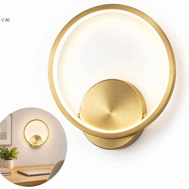 Nástěnná lampa Zlatá Moderní Ring pro Ložnice Led 10W