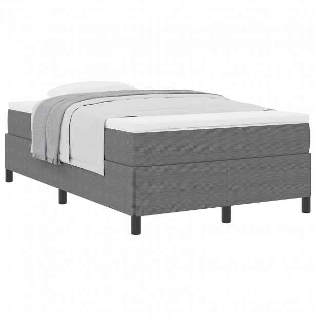 vidaXL Postel s boxspringem Světle šedá 120 x 200 cm Žebrovaná látka